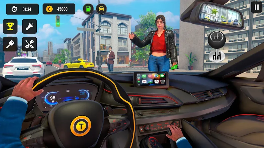 Taxi Simulator 3d Taxi Driver  [МОД Бесконечные деньги] Screenshot 5