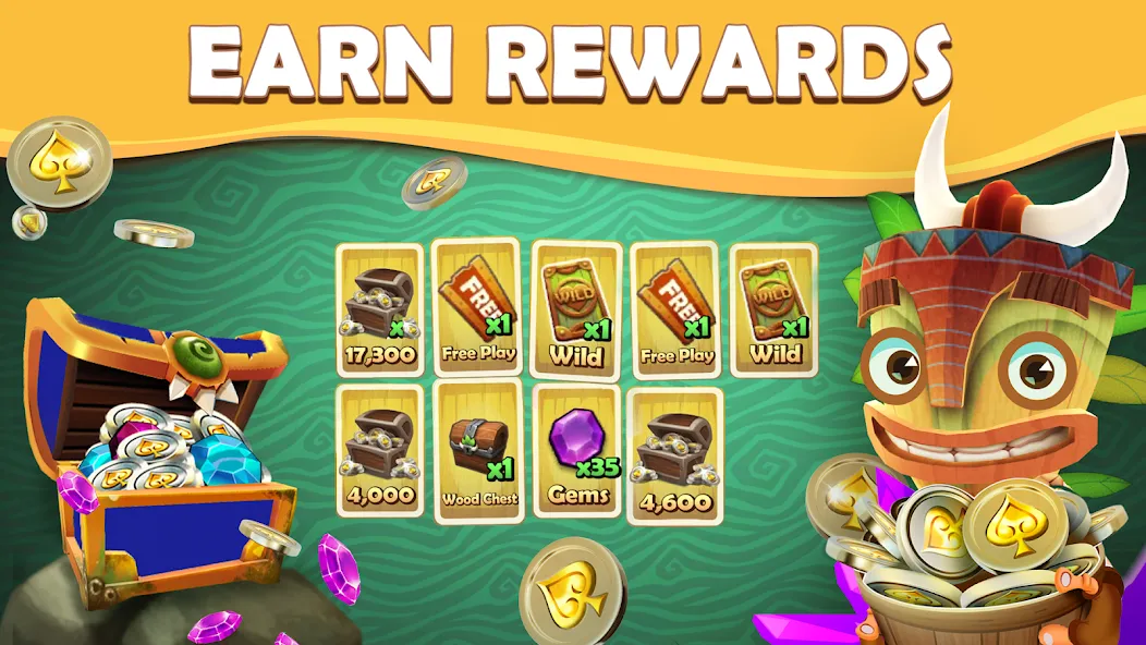 Tiki Solitaire TriPeaks (Тики Солитер ТриПикс)  [МОД Unlimited Money] Screenshot 3