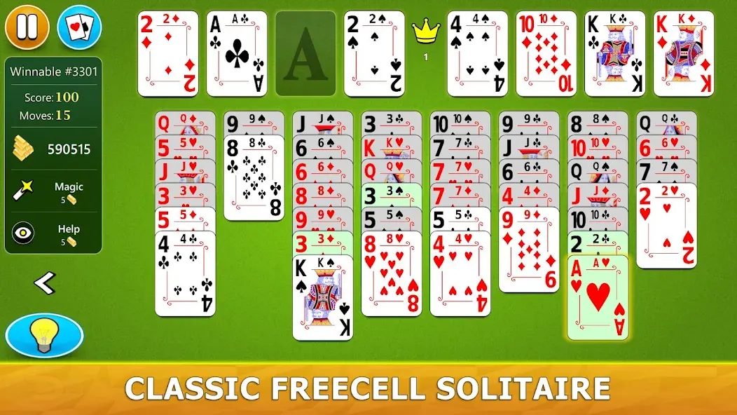 FreeCell Solitaire - Card Game  [МОД Много денег] Screenshot 1