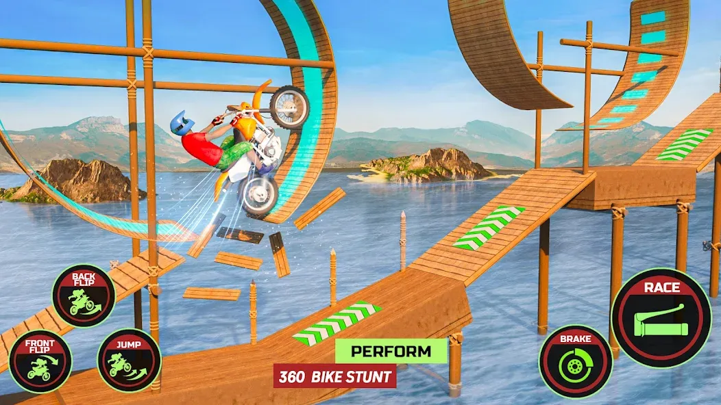 Motor Bike Stunt Racing Games (Мотор Байк Стант Гонки Игры)  [МОД Все открыто] Screenshot 2