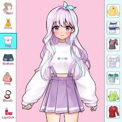 Взломанная Anime Dress Up and Makeup Game  [МОД Unlimited Money] - последняя версия apk на Андроид