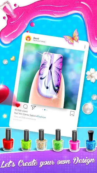 Nail Salon Fashion Makeup Game  [МОД Menu] Screenshot 4