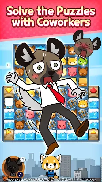 Aggretsuko : Match 3 Puzzle (Аггретсуко)  [МОД Menu] Screenshot 2