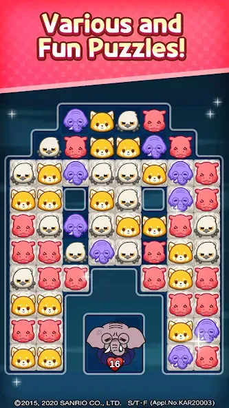 Aggretsuko : Match 3 Puzzle (Аггретсуко)  [МОД Menu] Screenshot 4