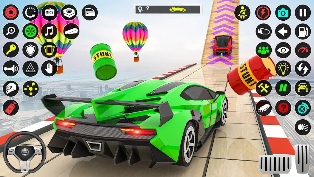 GT Car Stunt Race: Mega Ramps (Джи Ти Кар Стант Рейс)  [МОД Все открыто] Screenshot 1