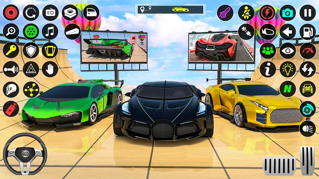 GT Car Stunt Race: Mega Ramps (Джи Ти Кар Стант Рейс)  [МОД Все открыто] Screenshot 5