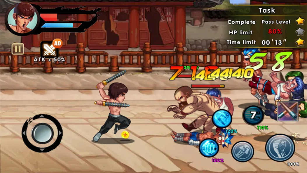 Kung Fu Attack: Final Fight (Кунгфу Атака)  [МОД Бесконечные монеты] Screenshot 4