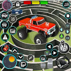 Взлом Monster Truck Maze Puzzle Game  [МОД Бесконечные монеты] - полная версия apk на Андроид