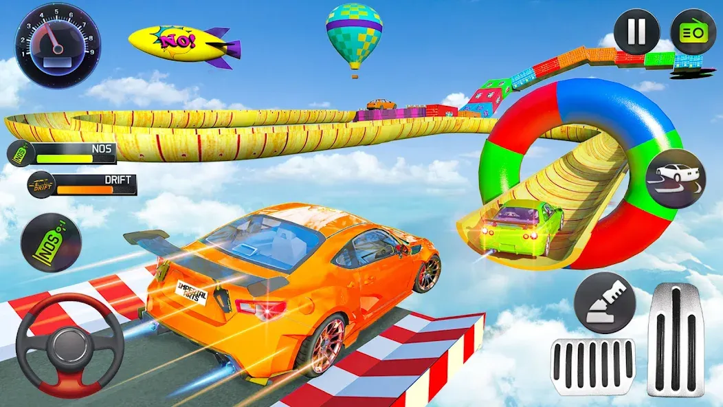 Mega Ramp Car Stunts Race Game  [МОД Много монет] Screenshot 1