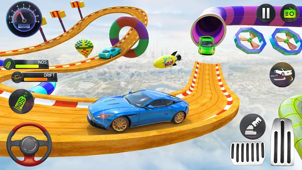 Mega Ramp Car Stunts Race Game  [МОД Много монет] Screenshot 3