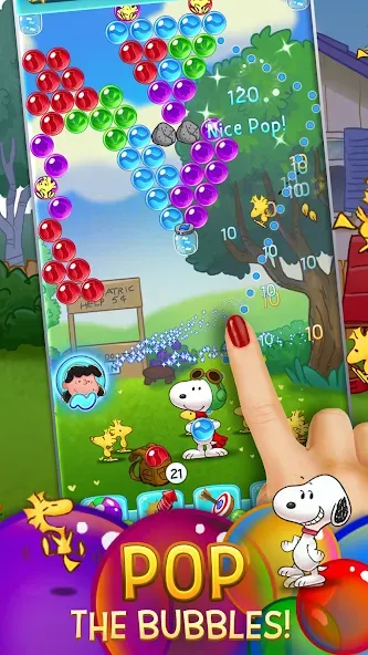 Bubble Shooter - Snoopy POP! (Бабл шутер)  [МОД Много денег] Screenshot 1