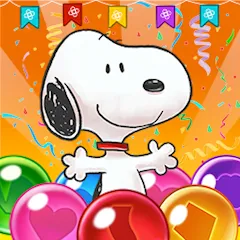 Взломанная Bubble Shooter - Snoopy POP! (Бабл шутер)  [МОД Много денег] - последняя версия apk на Андроид