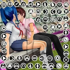 Скачать взломанную Anime High School Girl Life 24 (Аниме жизнь школьной девушки 24)  [МОД Menu] - полная версия apk на Андроид