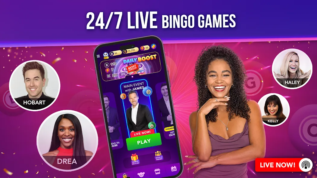 Live Play Bingo: Real Hosts (Лайв Плей Бинго)  [МОД Меню] Screenshot 3