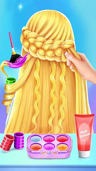 Braided Hair Salon Girls Games  [МОД Много денег] Screenshot 2