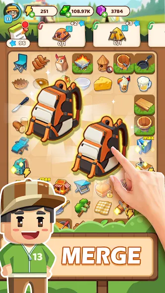 Campsite Craze: Puzzle Merge (Кемпинговая Лихорадка)  [МОД Много монет] Screenshot 2