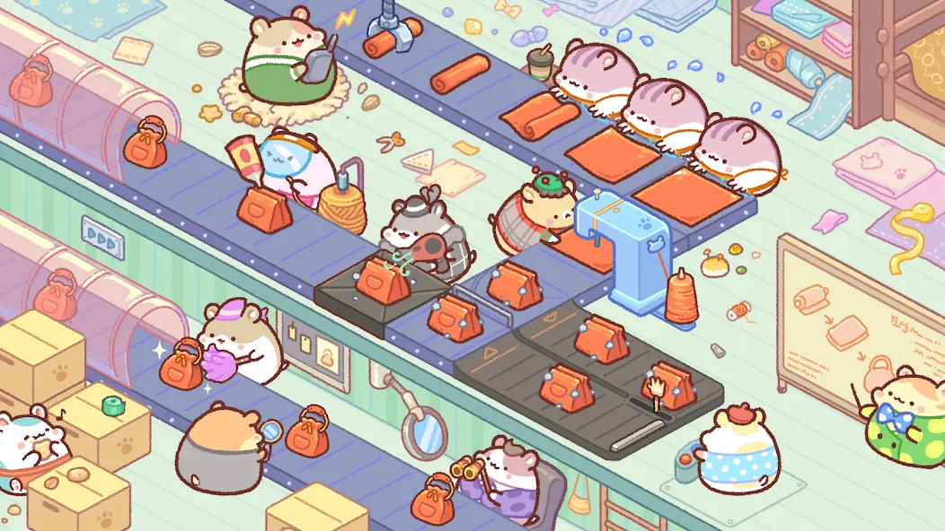 Hamster Bag Factory : Tycoon (Хэмстер сумка фабрика)  [МОД Все открыто] Screenshot 2