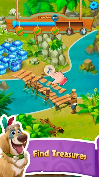 Island Adventure Jungle  Blast (Марбл Пазл)  [МОД Все открыто] Screenshot 3