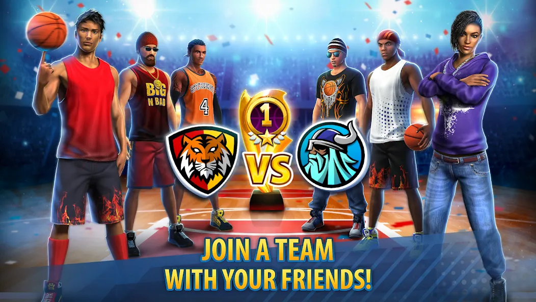 Basketball Stars: Multiplayer (Баскетбол Старс)  [МОД Menu] Screenshot 1