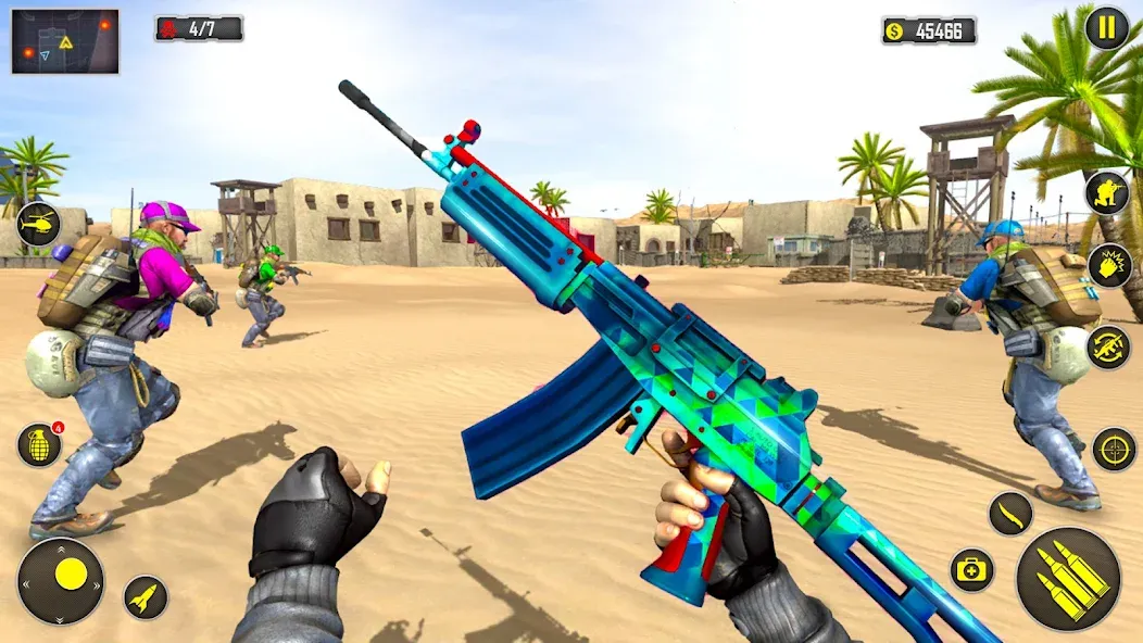 Fps Shooting Strike: Gun Games  [МОД Бесконечные монеты] Screenshot 1