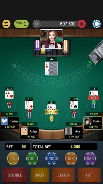 World Blackjack King  [МОД Много денег] Screenshot 4