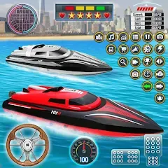 Скачать взломанную Speed Boat Racing: Boat games  [МОД Menu] - стабильная версия apk на Андроид