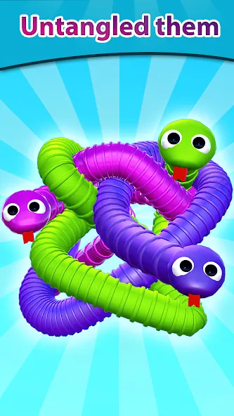 Tangled Snakes Puzzle Game (Танглед Снейк 3Д)  [МОД Unlimited Money] Screenshot 1