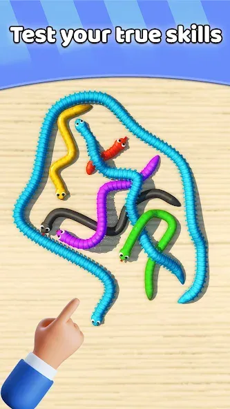 Tangled Snakes Puzzle Game (Танглед Снейк 3Д)  [МОД Unlimited Money] Screenshot 4