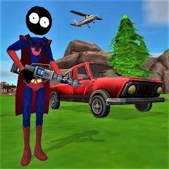 Скачать взломанную Stick Superhero  [МОД Unlocked] - стабильная версия apk на Андроид