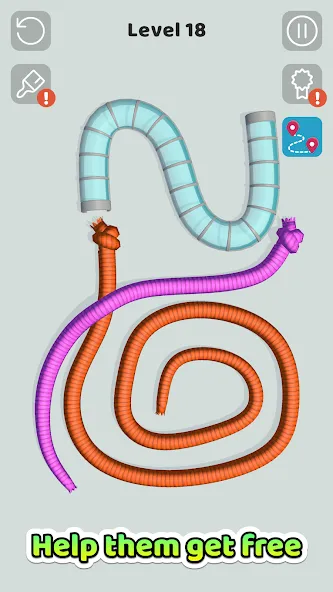 Tangled Snakes (Танглд Снейкс)  [МОД Бесконечные монеты] Screenshot 2