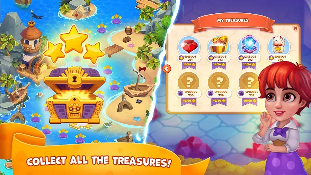 Pirate Treasures: Jewel & Gems  [МОД Бесконечные деньги] Screenshot 4