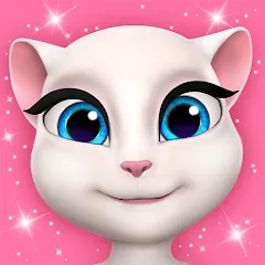 Взломанная My Talking Angela  [МОД Много монет] - стабильная версия apk на Андроид