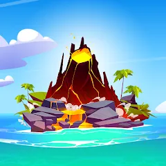 Взломанная Volcano Island - Sim Game (Вулканический остров)  [МОД Бесконечные монеты] - последняя версия apk на Андроид