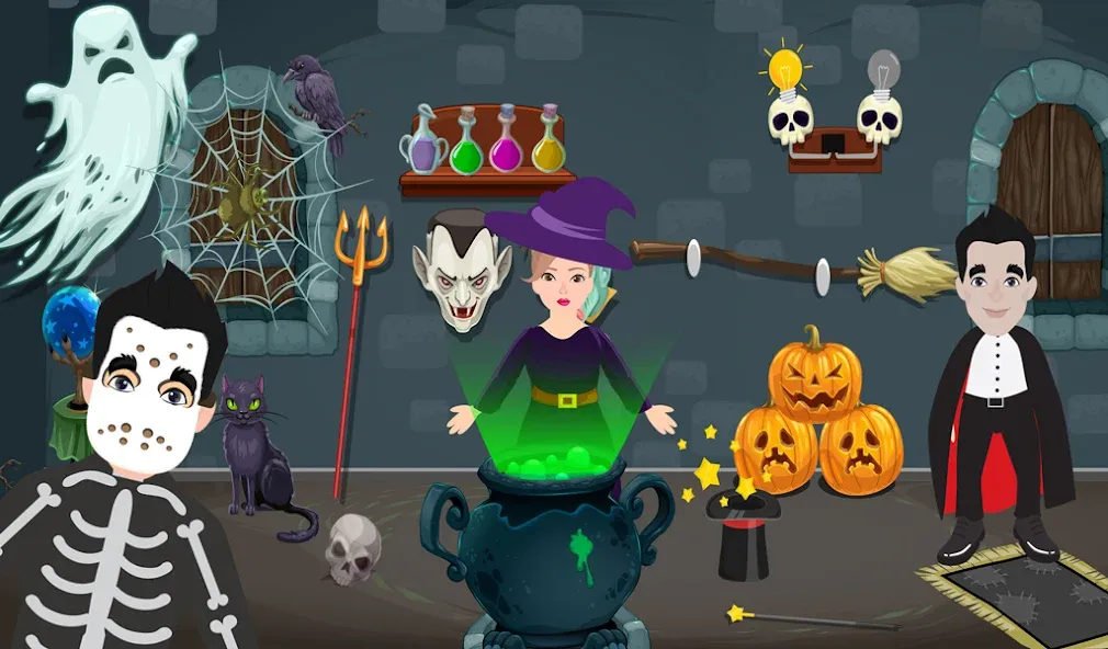 Pretend Play Halloween Party (Претендуй на Хэллоуинскую вечеринку)  [МОД Mega Pack] Screenshot 5