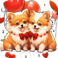 Взлом Dog Coloring, Color by number  [МОД Все открыто] - стабильная версия apk на Андроид