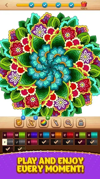 Cross Stitch Coloring Mandala (Кроссстиль раскрашивание мандала)  [МОД Unlocked] Screenshot 5