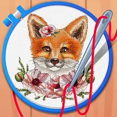 Взломанная Cross Stitch Coloring Art (Кроссстич окрашивание искусства)  [МОД Много денег] - полная версия apk на Андроид