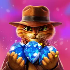 Скачать взломанную Indy Cat: Match 3 Adventure  [МОД Unlimited Money] - последняя версия apk на Андроид