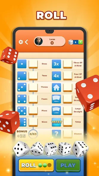 Yatzy - Fun Classic Dice Game (Ятзи)  [МОД Бесконечные деньги] Screenshot 3