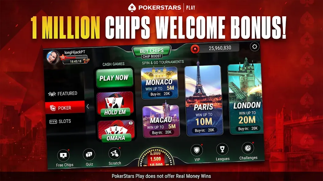 PokerStars Play: Texas Hold'em (ПокерСтарс Плей)  [МОД Много монет] Screenshot 4