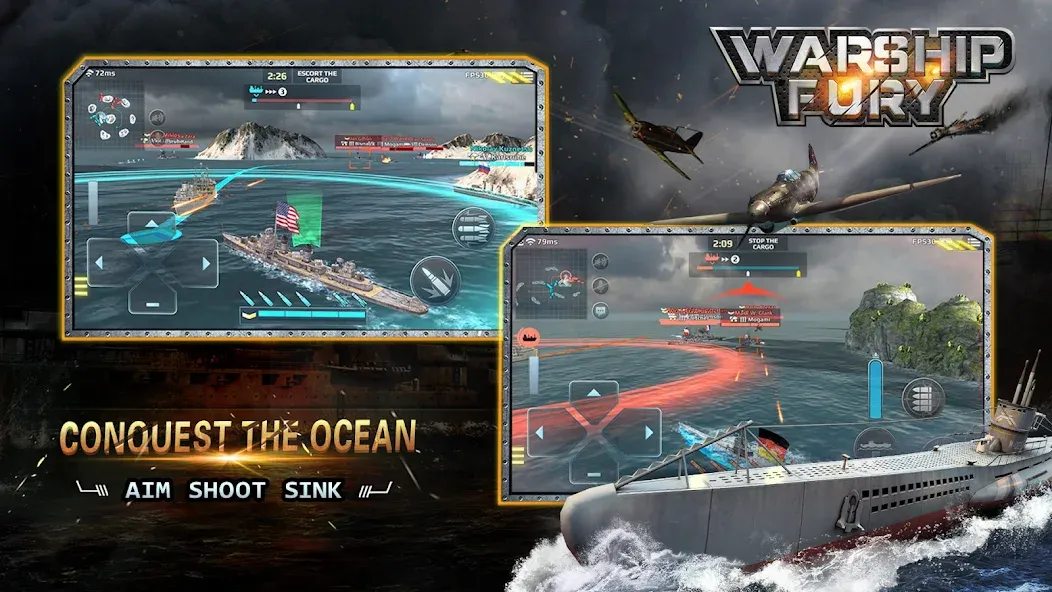 Warship Fury  [МОД Unlocked] Screenshot 3