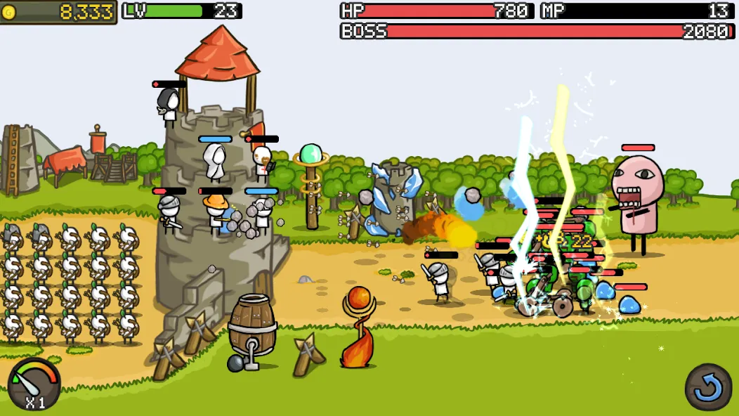 Grow Castle - Tower Defense (Гроу Касл)  [МОД Много монет] Screenshot 2