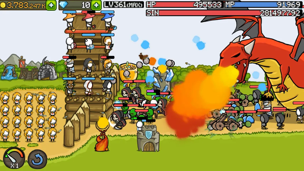 Grow Castle - Tower Defense (Гроу Касл)  [МОД Много монет] Screenshot 3