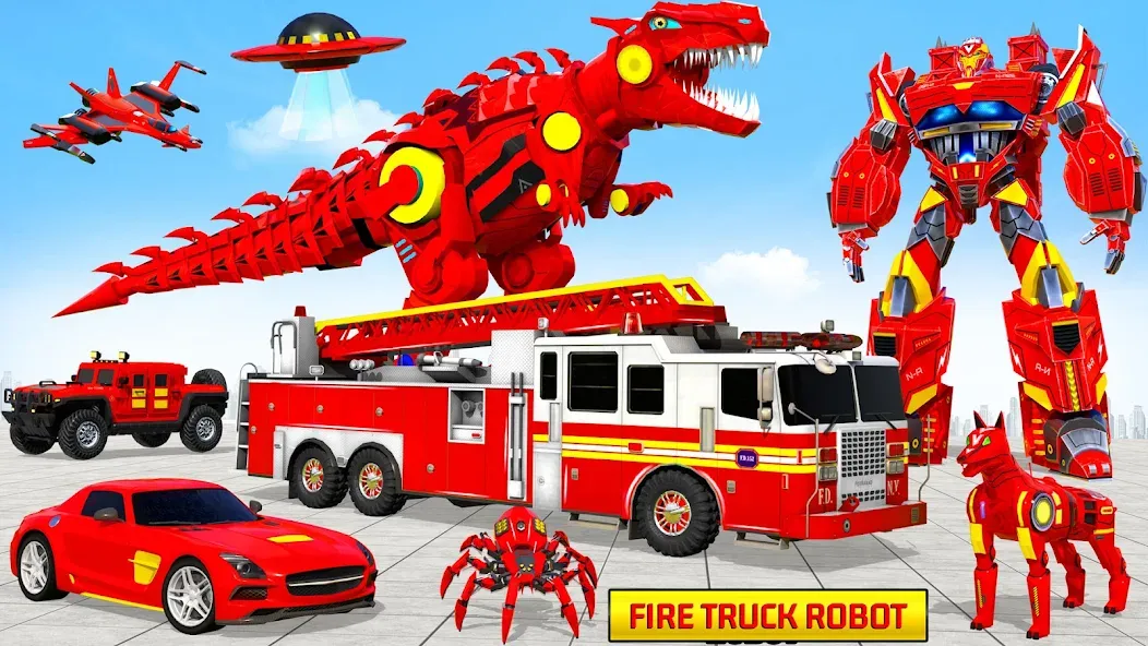 Fire Truck Robot Car Game  [МОД Mega Pack] Screenshot 2