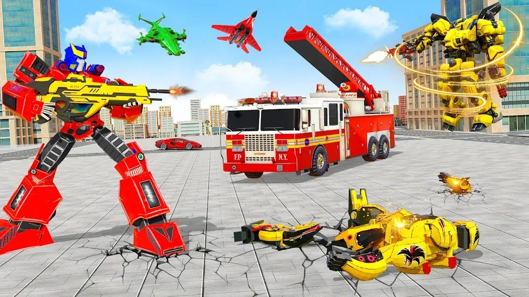 Fire Truck Robot Car Game  [МОД Mega Pack] Screenshot 5