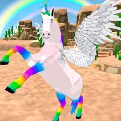 Скачать взломанную Flying Unicorn Pegasus Games  [МОД Mega Pack] - последняя версия apk на Андроид