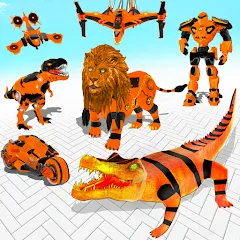 Взломанная Robot Game Transform Crocodile  [МОД Бесконечные деньги] - последняя версия apk на Андроид