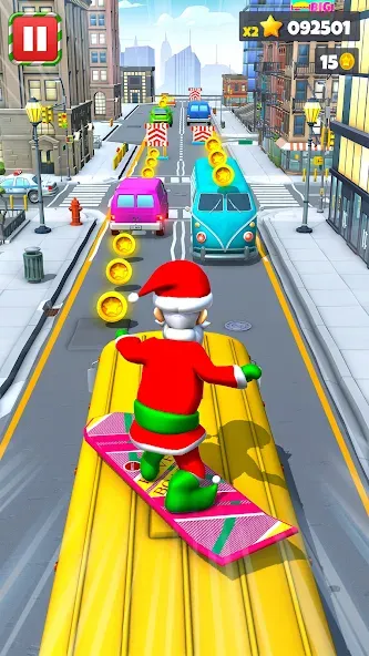 Xmas Santa Surfer Running Game (Ксмас Санта Серфер Раннинг Гейм)  [МОД Unlimited Money] Screenshot 1