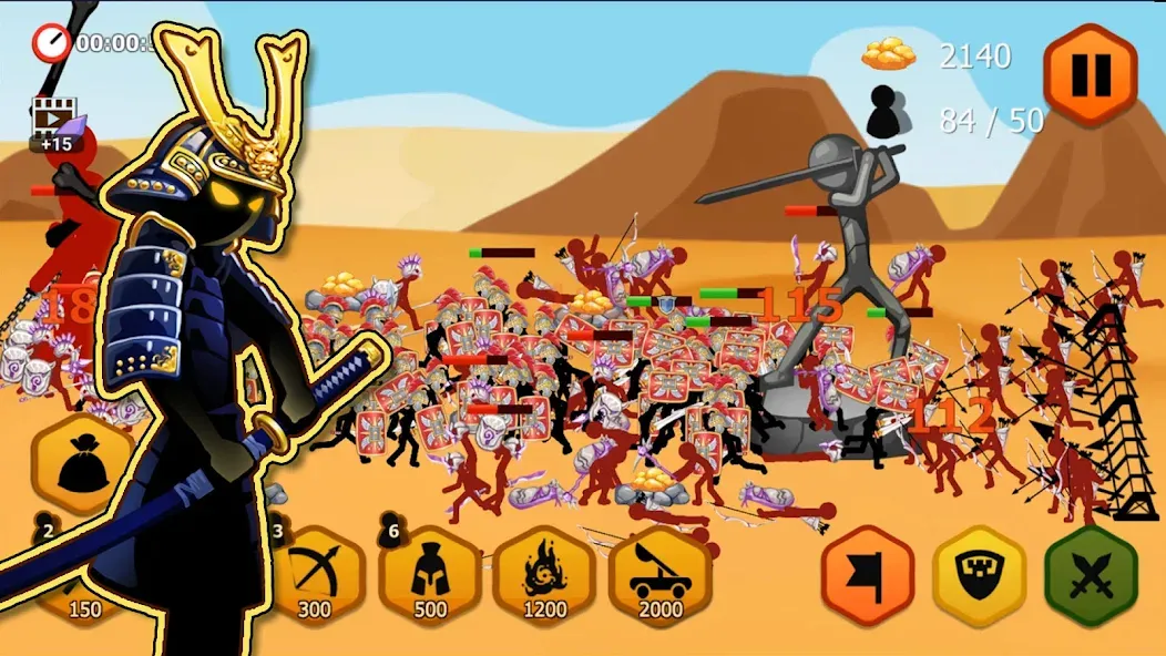 Stickman Battle 2: Empires War (Стикмен Битва 2)  [МОД Много монет] Screenshot 4