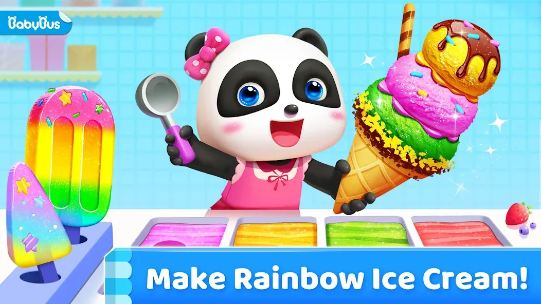 Little Panda's Ice Cream Games  [МОД Бесконечные монеты] Screenshot 1